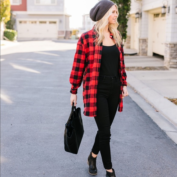 Laid Back Red Plaid Button-Down - Picture 2 of 7